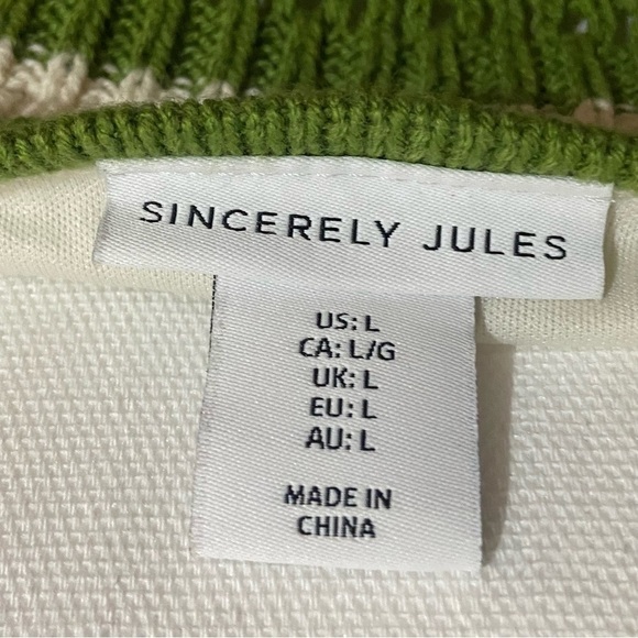 Sincerely Jules Cream & Green Striped Knit‎ Halter Maxi Dress - Picture 6 of 7